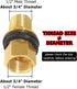 Hooshing 1/2“ Male x 1/2" Female Thread Brass Bulkhead Fitting Water Tank Connector for Pools, Tubs, Aquariums