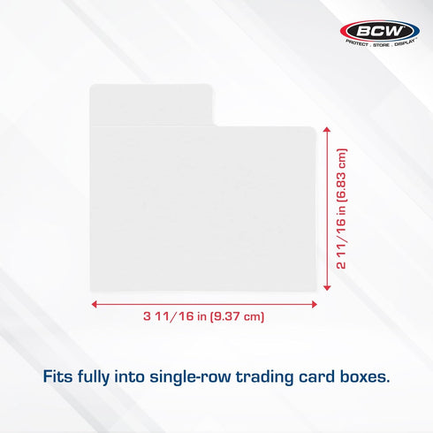 BCW 30 ct Horizontal Trading Card Dividers, Archival Quality, Write-On Index Tab, Fits Single Row Card Boxes