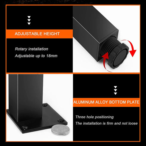 TXGJWRA 4 Pack 15cm Black,Black-8cm(3.1in) Furniture Legs, Heavy Duty DIY Furniture Metal Table feet, Replacement Sofa