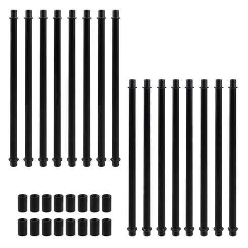 Oedema 16 Sets M10 Iron Lamp Rod Straight Pipe Lamp Kit with Connector