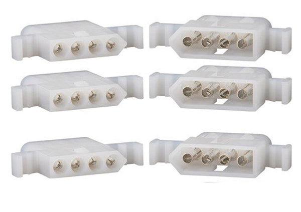 Molex 4-Circuits Connector with 14-20 AWG .093" Pins, Panel Mount (Pack of 3)