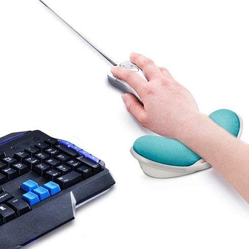 LINGSFIRE Memory Foam Mouse Wrist Rest, Keyboard Pad, Anti-Skid Mousepad for Office Computer Laptop, Blue