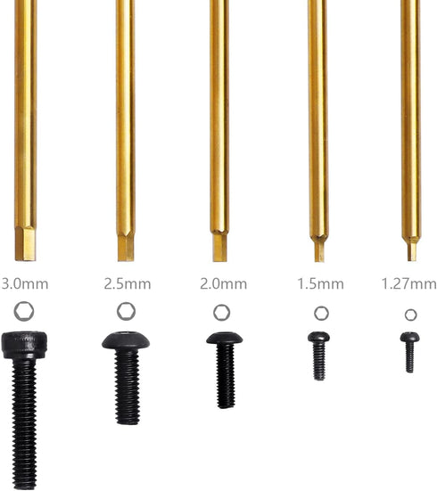 Hex Bit Set 1.27mm 1.5mm 2.0mm 2.5mm 3.0mm Allen Wrench Drill Bits Compatible with Power Drills (5-Pack)
