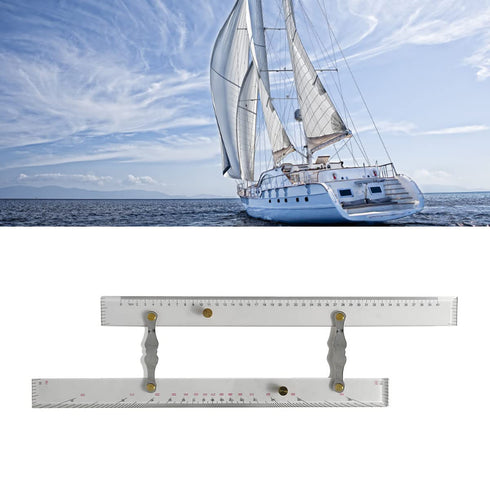 Naroote 450mm, (450mm) Marine Navigation Parallel Ruler, High Accuracy Clear Scale Mapping Points to Pull Parallel