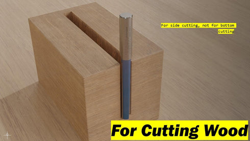 Accusize Industrial Tools Double Flute Extra Long Straight Carbide Tipped Router Bit, 1/2'' Diameter