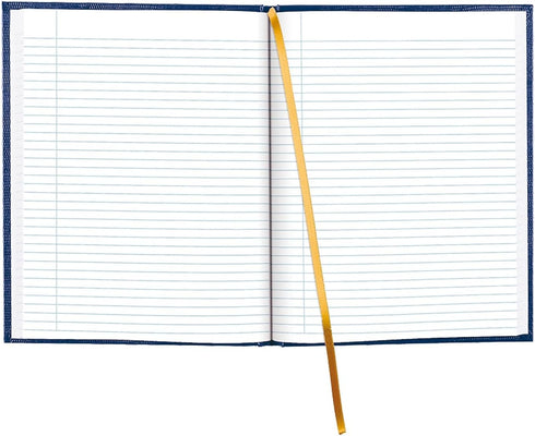 Blueline Executive Journal, Lizard-Like Hard Cover, Ribbon Bookmark, 150 Pages, 10.75" x 8.5", Blue