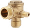 Air Compressor Check Valve, 90 Degree Male Thread 3 Port Brass Tube Connector Replacement for Central Pneumatic