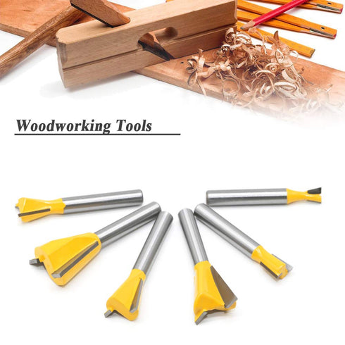 Mesee 6 Pieces Dovetail Router Bits Set, 1/4 Inch Shank Half-Blind & Through Joint Woodworking Tools