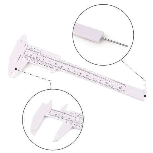 Plastic Vernier Caliper (2pcs), 150 mm Mini Plastic Caliper for School Student, Portable 0-6 Inch Measuring Tools, Sliding Gauge