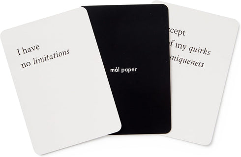 Mal Paper Affirmation Card Deck - 52 Pack for Mindfulness Challenge, Meditation Tools, Inspirational Cards, Gratitude