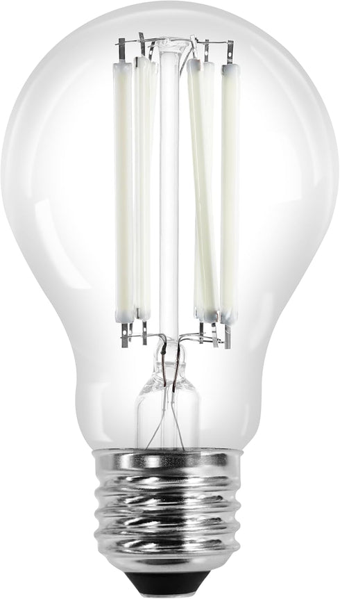 A19 Bulb, 11.5W, Dimmable, 1500 5000K, 2 Pack (42173) Sylvania Clear LED White Filament LMS, Medium Base, Daylight