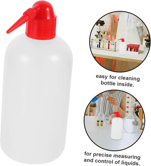 2 SOLUSTRE pcs Narrow Mouth Wash Bottles with Graduated Scale Plastic Laboratory Washing Bottles with Angled Head