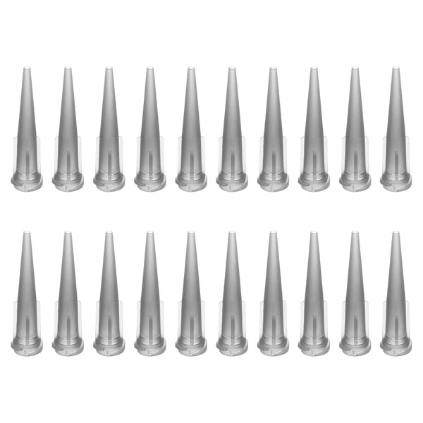 PATIKIL 16Ga Tapered Tip Dispensing Needle, 50Pcs Plastic Needle Tube Blunt Tips with Luer Lock, Gray