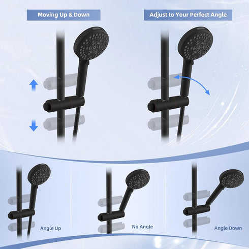 18.5-25mm Hibbent Adjustable Shower Head Holder for Slide Bar, Universal Handheld Showerhead Bracket, Sprayer Holder