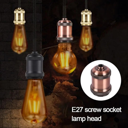 Hisxus E26 E27 600 6 Packs Edison Vintage Lamp Socket, Pendant Lamp Holder, Light Sockets Replacement, Antique Look