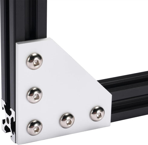 8 Sets 2020 Aluminum Extrusion Connector, Surface L Shape Joint Plate, Silver Accessories for 6mm Slot with T Nuts