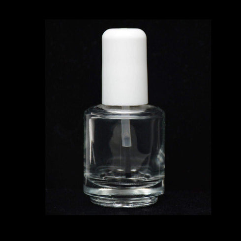 Karlash Premium Empty Polish Bottle, Clear + Brush + Mixing Ball + White Cap, 0.5 Oz - 4 Pieces