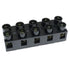 RLECS 500V 20A 5 Position Double Row Screw Terminal Block, Black Electrical Barrier Terminal Strip