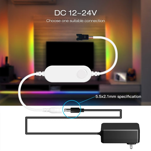 GLEDOPTO WLED ESP8266 Mini LED Controller: DC12-24V RGB IC Digital Dynamic Light for Addressable LED Strip