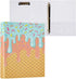 Aslsiy Kids 3 Ring Binder 1.5 Inch Light Salmon Pale Turquoise Ice Cream