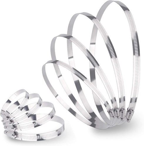 LOKMAN 10 Pack Adjustable Stainless Steel Hose Clamps Worm Gear Duct Clamps 3-3.5 inch/75-90mm for Dryer Vent Hose