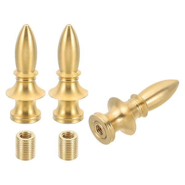 PATIKIL 22 x 54mm Lamp Finials Caps Knob, 3 Set Solid Brass Lamp