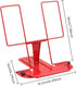 MSDADA Metal Book Stand for Desk, Adjustable Cookbook Holder, Portable Documents Holder with Page Clips (Red)