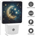 YKJAHSD Moon and Starry Sky Night Light, Plug into Wall Decor Nightlights for Bedroom, Bathroom, Hallway, Kitchen
