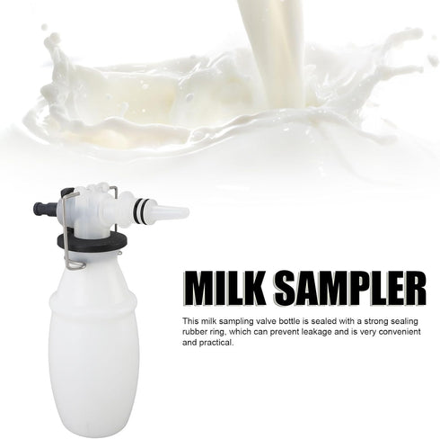 Zymothrix 500ml, Milk Sampling Bottle Dairy Milk Sampler with Stainless Steel Clip, Leak - Proof Rubber Seal, Easy