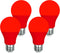 GREENIC Red Light Bulbs, 9W (60 Watt Equivalent), E26 Base A19, Red LED Lights for Bedroom, Porch, Holiday, Party, 4