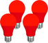 GREENIC Red Light Bulbs, 9W (60 Watt Equivalent), E26 Base A19, Red LED Lights for Bedroom, Porch, Holiday, Party, 4