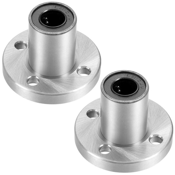 uxcell LM10UU Round Flange Linear Ball Bearings, 10mm Bore Dia, 19mm OD, 29mm Length, 2pcs