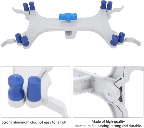Aluminum Burette Clamp Accessory, Dual Burette Clip Holder for Titration Stand, Aluminum Butterfly Clip