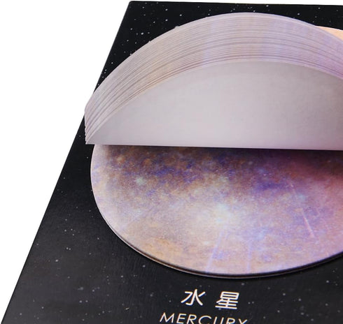 GTHER Planet Sticky Note, Moon Earth Sticky Notes, Cute Fun Circle Self-Adhesive Memo Pad for College