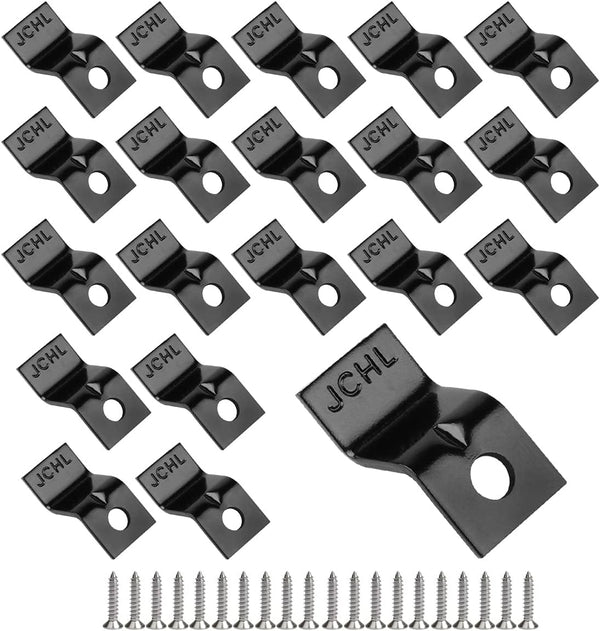 Table Desk Top Fasteners with Screws - Black Heavy Duty Z Table Top Connectors, Set of 20 Packs