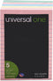 Universal UNV35616 100 Sheet Lined 4 in. x 6 in. Self-Stick Note Pads, Assorted Pastel Colors (5/Pack)