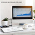 TOWON Desktop Glass Whiteboard with Basic Calculator, 12 Digit LCD Display, Desk Organizers, White, 18'' x 6''