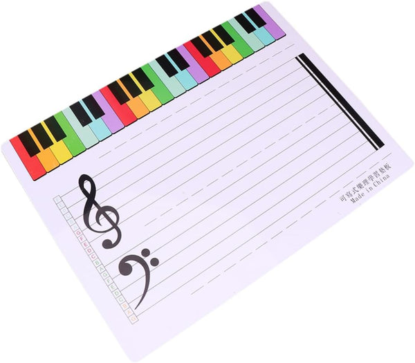 Exercise Board Reusable Stave Whiteboard, Writable Staff Teaching Whiteboard for Piano Stave Cards Notation Tool