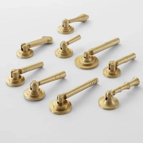 Aoleegatt Hole(04-Single 25mm Pull Ring Solid Brass Furniture Drop Handles Golden Rotatable Round Bedside Drawers