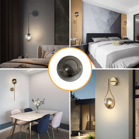 5.9 BOKT Smoke Gray Glass Globe Shade Replacement Grey Glass Lampshade Cover for Light Fixtures Wall Sconces Chandelier