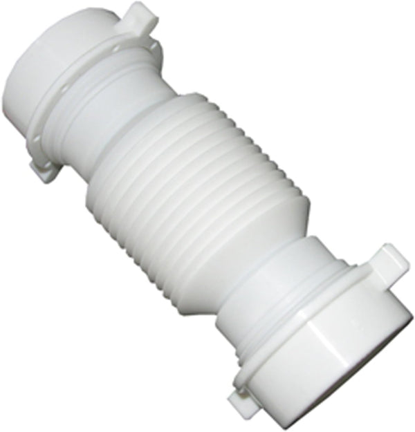 LASCO 03-4355 White Plastic Tubular 1-1/2-Inch Slip Joint Coupling with Nuts and Washers