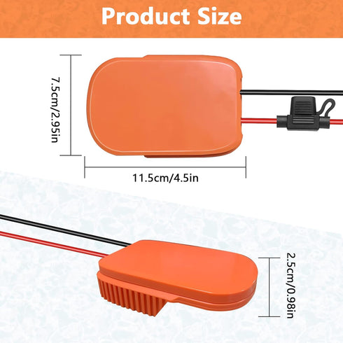 EID Power Wheels Adapter for Ridgid 18V AEG Hyper Li-ion Battery Dock Connector with 14AW Wire and Fuse