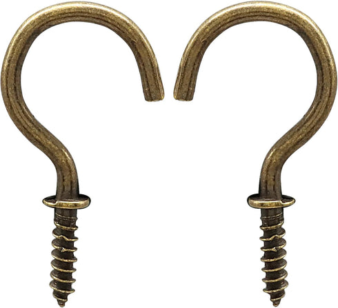 Zorfeter 100 PCS Metal Screw Hooks, Bronze Cup Hooks Ceiling Hooks, Screw-in Hooks for Hanging Plants/Outdoor String