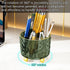 Dark Green Pen Pencil Holder for Desk, 360° Rotating Pen Organizer, Green Office Supplies, Cute Pen Holder, 6-Compartment Pencil Holder Rotating by GOTOBA