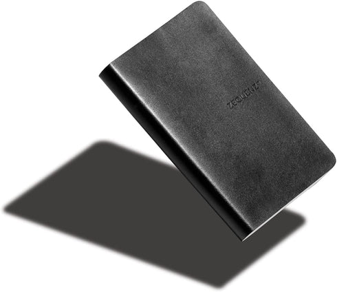 Zequenz Classic 360 Soft Bound Notebook, Mini Pocket Size Journal, Black, 3.5" x 5.5", 128 Sheets, Grid Pattern