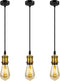 jose2015 3Pcs Pendant Lighting Ceiling Pendant Light Fitting Kits Cord E26 Socket