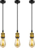 jose2015 3Pcs Pendant Lighting Ceiling Pendant Light Fitting Kits Cord E26 Socket