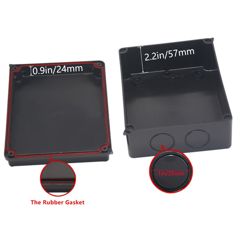 Junction Box, Waterproof IP65 ABS Plastic Electrical Power Cord Enclosure, Black 7.9 x 6.1 x 3.1 inch