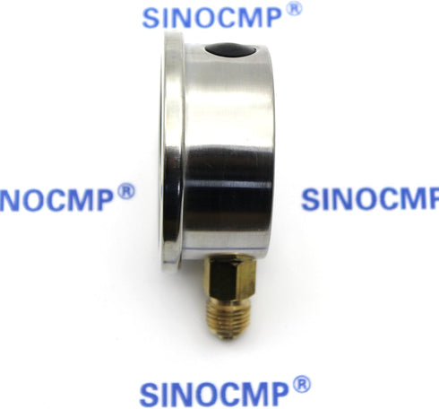 SINOCMP 40Mpa/0-400bar/0-6000PSI Multi Purpose Double Scale Stainless Steel Glycerin Filled Hydraulic Pressure Gauge