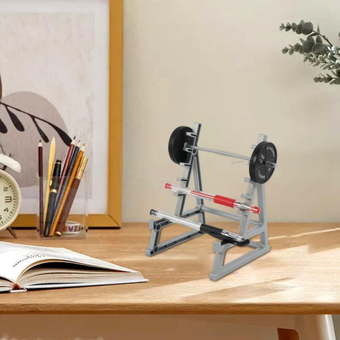 FuGuiHui Squat Rack Pen Holder, Mini Barbell Rack Pen Holder, Gym Theme Decorations Gift for Fitness Enthusiasts